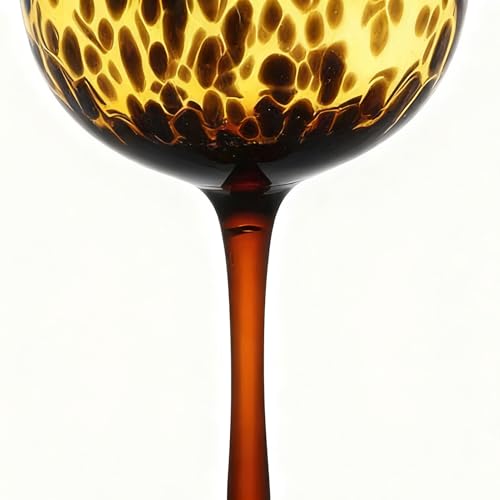 Wine Glass - 610ml Leopard Print Stemmed Goblets, Leopard Print Handcrafted Wine Goblet, Multi-purpose For Women Friends Birthday Party Christmas Wedding Whiskey Kitchen Bar Thanksgiving Beer - immagine 6