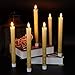 DRomance 3D Flame LED Flickering Taper Candles with 6 Hour Timer, Set of 6 Batteries Operated Flameless Taper Candles Real Wax Warm Light Christmas Decoration(0.78