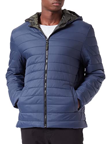 LERROS Herren Kapuzensteppjacke Steppjacke, Blau, L Kurz EU