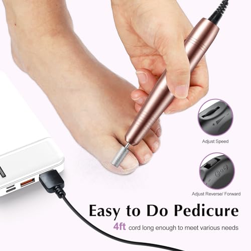 image for COSLUS Electric Nail Drill File Professional: for Acrylic Gel Dip Powd