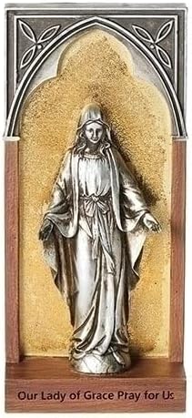 Roman Our Lady of Grace Decorative Plaque, 6.5-inch Height, Religious Decoration