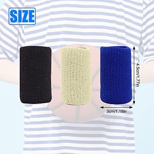 60Pcs Finger Sleeves Protectors, FHDUSRYO Thumb Splint Brace for Finger Support, Elastic Finger Sleeves Splint Support, Breathable Finger Tapes for Pain Relief, Arthritis, Basketball - Image 3