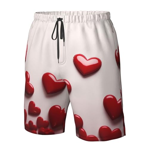 Hearts Men's Swim Trunks Quick Dry Board Shorts with Pockets Casual Drawstring Beach Shorts4