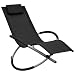 Produktbild vidaXL Kinder Sonnenliege Schaukelstuhl Liegestuhl Gartenliege Relaxliege Liege Gartenmöbel Schaukelstuhl Terrasse Garten Stahl Schwarz