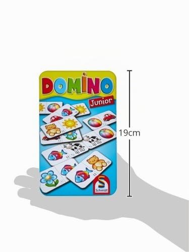 Schmidt Spiele Domino Junior boîte en métal Allemand Français Italien 2 6 Joueur - vue 6