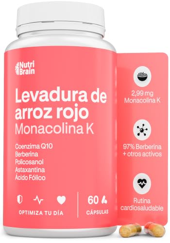 Levadura de Arroz Rojo con Coenzima Q10, Monacolina K, 60 Cápsulas