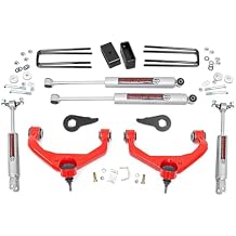 Rough Country 3.5" Suspension Lift Kit w/N3 Shocks for Chevy Silverado & GMC Sierra 2500HD/3500HD 2011-2019 - Red Control Arms