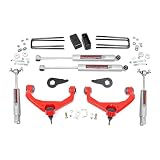 Rough Country 3.5' Suspension Lift Kit w/N3 Shocks for Chevy Silverado & GMC Sierra 2500HD/3500HD (2011-2019) - Red Control Arms