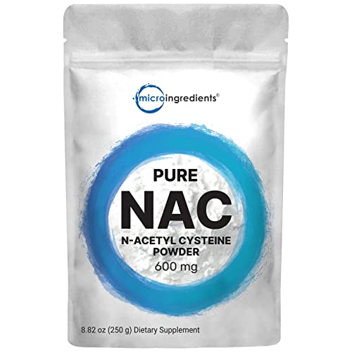 NAC Supplement N-Acetyl Cysteine 600mg Servings, 250 Grams Powder, 100% Purified NAC, High Bioavailability | Non-GMO & No Gluten | Promotes Cellular Health, Supports Lung and Liver Function