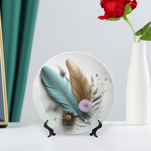 Plato decorativo de porcelana blanco de 7 pulgadas miniatura 6