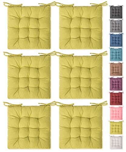 SQUARE MOON 6 Pack Seat Cushion, Chair Cushion, Comfort Chair Pads, Chair Mat for Indoor, Outdoor Dining Chair, Office Chair, Desk Chair