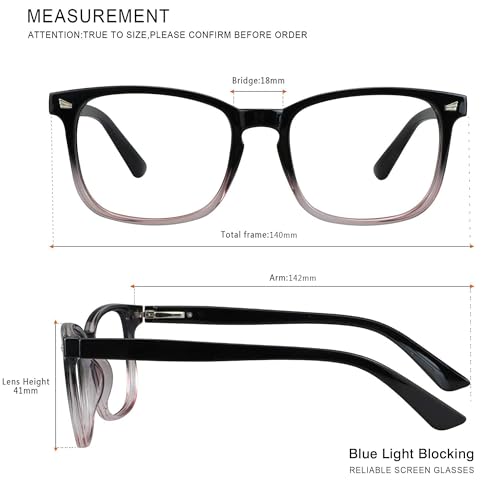 Image of Vintage Square Progressive Multifocal Presbyopic Glasses, Anti-Blue Light Glasses for Men Women Readers (+0.00 /+1.25 Magnification)