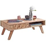 LIEFERUMFANG ✔ Geliefert wird ein Loungetisch ohne Dekoration. Der Massivholztisch wird teilmontiert geliefert, lediglich die Beine müssen an den vormontierten Korpus angeschraubt werden. Montagematerial und Anleitung liegen der Lieferung bei.