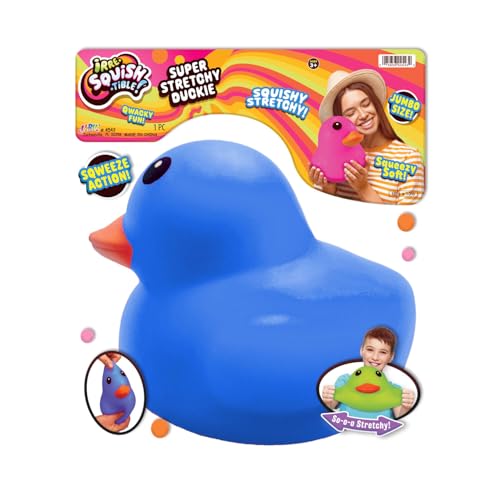 JA-RU Jumbo Super Stretchy Duckie Squeeze Toy Blue 4543-Blue-1s
