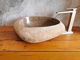 Lavandino in pietra da appoggio 60x45x18 cm con nuovo foro di scarico - Pezzo Unico