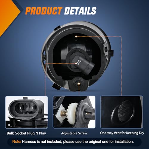 Image of Nilight Fog Light Assembly Compatible with 2007 2008 2009 2010 2011 2012 2013 Toyota Tundra 2008-2011 Toyota Sequoia w /Metal Bumper Model Clear Lens Driver and Passenger Side