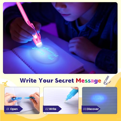 FURWEY Invisible Ink Pens,70P UV Light,Kids Secret Spy Pen, Party Favors by FURWEY - Used condition - Image 5