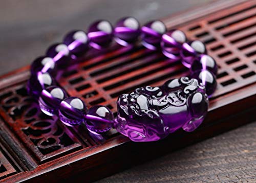Bracelet Feng Shui en cristal d'améthyste 3A extensible pour la prospérité - 7