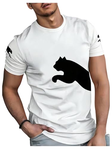 Men's Graphic Tees Short Sleeve Crew Neck Cartoon T Shirt Summer Tops
