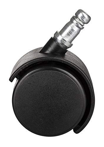 VHPL Chair Wheel Pin Type Nylon for Computer Desk Chair, Safe for All Floors and Carpets, Load Capacity 100 pound, Smooth Rolling, Mutlidirectional (Pack of 5 Pieces, Black)