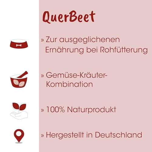 Fit-BARF QuerBeet für Hunde 2,5kg - Ergänzungsfutter Gemüse-Obst-Pulver für gesunde Rohfütterung