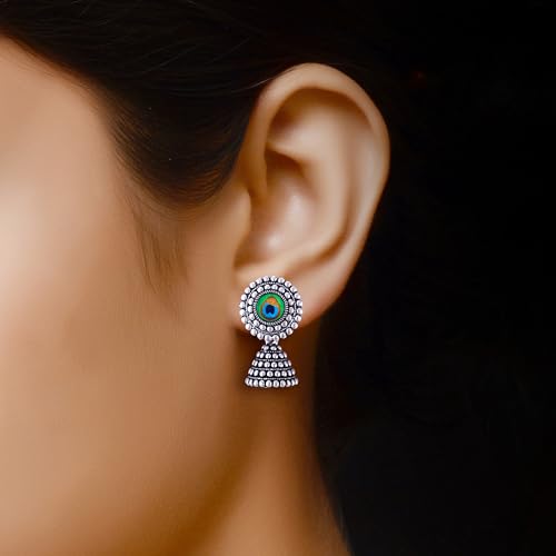 MEENAZ earrings for women fashion jhumka oxidised Silver Earrings for women Combo chandbali pearl chandbali stylish jhumkas traditional Earrings For girls South indian traditional Ear Rings -M879