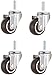 Produktbild Rollen 4 Möbelrollen 1 '(25 mm) M6 Gewinde  1,5' M8 Schraube  2 '(50 mm) M10 Schraube  Silent drehbare Gummirollen Industrielle Trolley-Räder mit Bremse für Hartholz-Bodenteppich - 200 kg, 4 Unive
