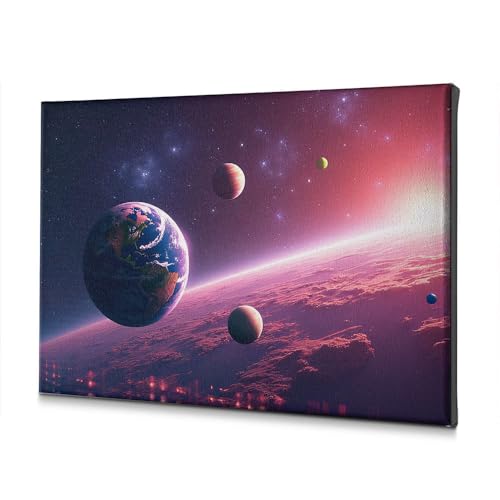 Toile salle de bain planètes espace étoilé décoration murale étanche 40x60