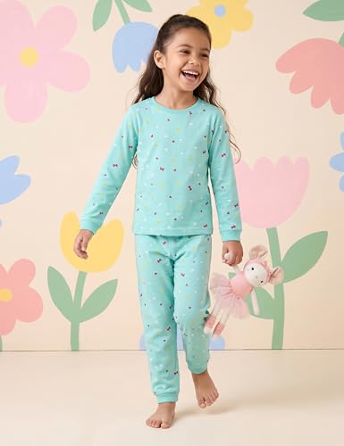 Image of Amazon Brand - Symbol Girls Night Dress | 100% Cotton T-Shirt & Pajama Set | Full Sleeves | Age 2-12 Years