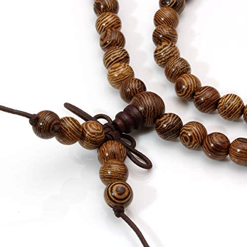 Eigso 6mm 8 mm Natural Mala Beads Wristlets for Women Men 108 Lava Rocks Healing Tibetan Prayer Bracelet Necklace for Man Woman2