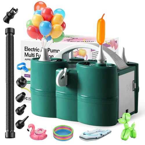 GreatWhip Balloon Pump Electric 3-in-1 Portable Air Pump for All Balloons & Inflatables, Quick-Fill Inflator Deflator for Pool Floats Air Mattress 260q Foil Latex Mylar Balloon