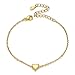 ChicSilver Damen Armband auch als Fußkette mit Gold Herz Anhänger mit 16+5cm Verlängerung mit Geschenkebox für Mädchen und Damen