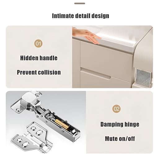 ZGNBSD Bathroom Vanity with Sink - Floating Bathroom Vanity Contains LED Smart Defog Mirror Cabinet | Solid Wood Bathroom Vanity | Wall Mounted Installation (68")