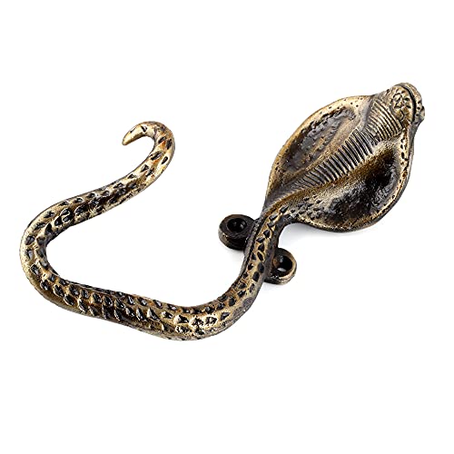 Image of IndianShelf 4-Packs Iron Heavy Duty Decorative Vintage Key Holder, Key Wall Hooks for Hanging Coats, Jackets, Leash, Hat, Towel, Backpack, Purse, Handbag : Antique