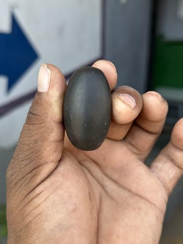 Image of Shivam VASTU AKAL 1.5 inch Original Narmadeshwar Narmada Shivling with 3 inch Narmada Stone Yoni Base Jaladhari (Black Shivling, Brown Damru Jaladhari)