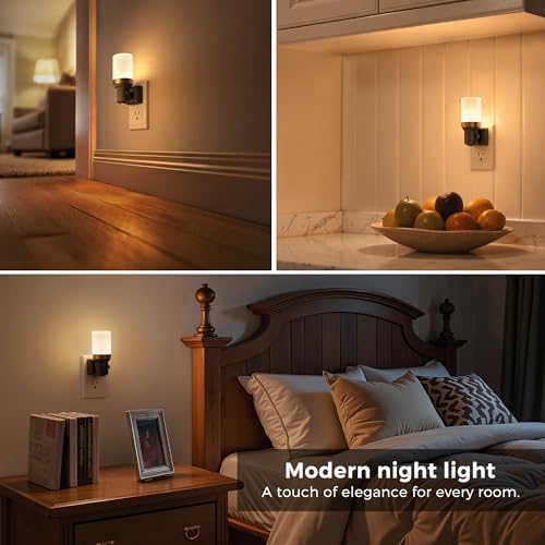 l lohas led night light night lights plug into wall dimmable nightlight with auto light sensor 3000k warm white 0-100lm plug in night light for hallway bedroom bathroom