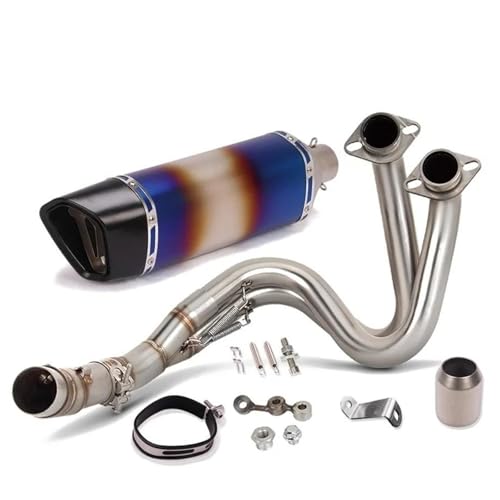 Système complet d'échappement bleu avec adaptateur pour Kawasaki Ninja 650 et Z650 2017-2019