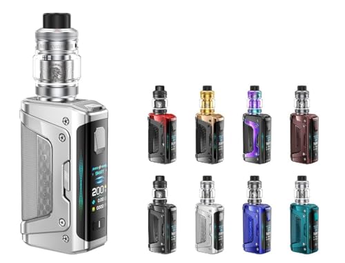 Geek vape Aegis Legend 5 ���b�h �L�b�g + Z �T�u�I�[�� �^���N �A�g�}�C�U�[ 0.01�b���� 200W IP68�O�d�h�� VAPE ���� 5.5ml �x�C�v�o���h�Z�b�g (Frost Silver)
