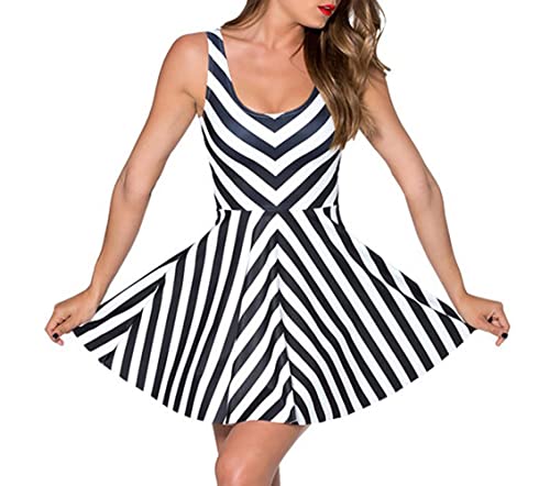 Image of Sister Amy Printed Elastic Sleeveless Shaping Breathable Camisole Skater Dress