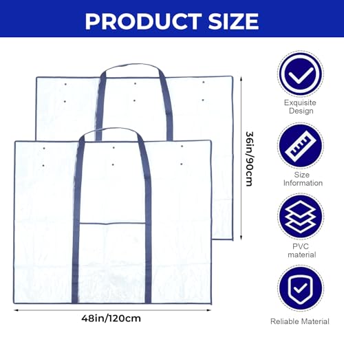 Image of 2 Pack Large Poster Storage Bag 48 inch x 36 inch Bulletin Board Holder Art Portfolio Case PVC Art Portfolio Container Bulletin Board Storage Box with Pocket for Classroom Teacher Organization