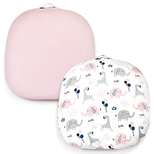 Image of Jeroray Baby Lounger Cover Pack of 2 Lounger Covers for Boys and Girls Soft and Breathable Knit Fabric Fitted Design Newborn Lounger Cover with Cute Animal Patterns – for Standard Baby Lounger