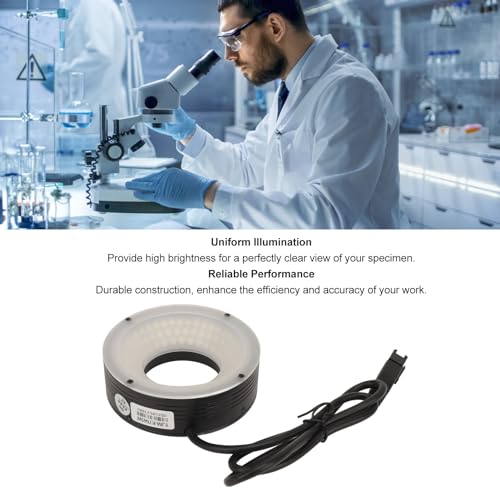 Iluminador de Luz de Anillo LED, Fuente de Cámara de Microscopio de Dos Pines de 24 V, Luz de Microscopio de Anillo LED de Uso Universal, Lámpara de Anillo de Cámara de