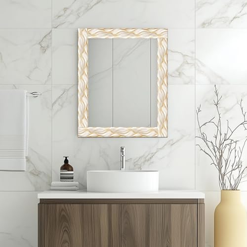 Wallpaper Border Peel and Stick Decorative Wall Trim Self Adhesive Accent Strip for Bedroom Bathroom Kitchen Mirror Frame Ceiling Edging Gold Wave Style Modern Look 4x196 Inch - Image 4