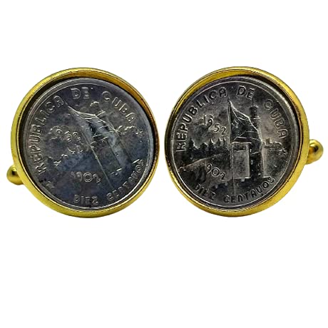 Genumis Gemelos para camisa: Genumis Cuba - Moneda de plata 10 centavos 1952 Cuba - Color Dorado - 18 mm