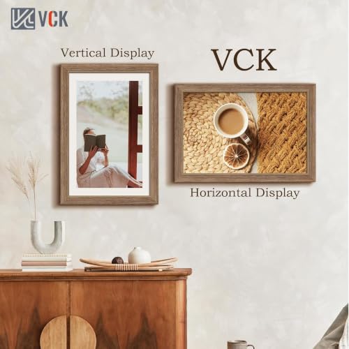 Image of VCK 12x18 Frames 3 Pack, Walnut Poster Frame MDF Wood with Polished Plexiglass, Wall Mounting Horizontal & Vertical Display