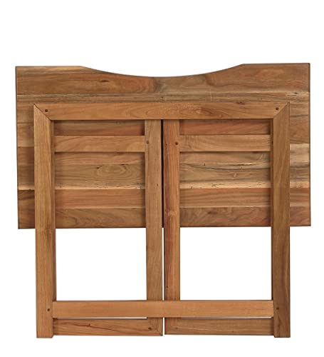 Image of Solid Wood Folding Study Table Laptop Computer Pc Writing Foldable Desk for Home & Office Space Saving Sleek Design (Brown Finish 1, Standard)