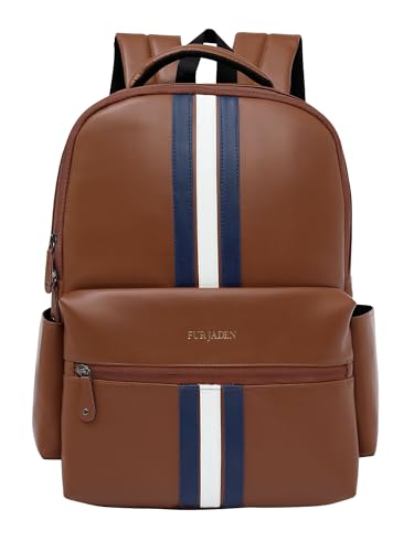 Image of FUR JADEN Vegan Leather 15.6 Inch Laptop Backpack 30L For Men Women Boys Girls