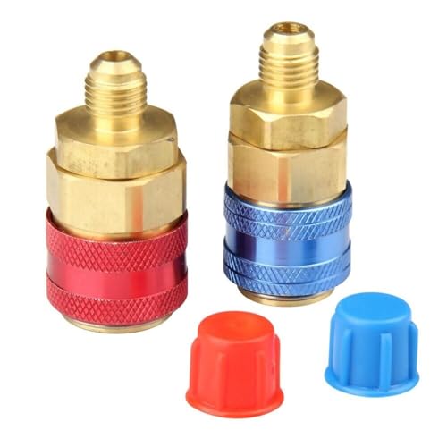 DAGIJIRD 2PCS AC R134A Quick Connect Adapter Replacement Car High & Low Side HVAC SAE Male Flare Fitting