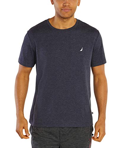 Nautica Men's Short Sleeve Crew Neck Soft Knit Sleep Lounge Tee, Maritime Navy, X-Large