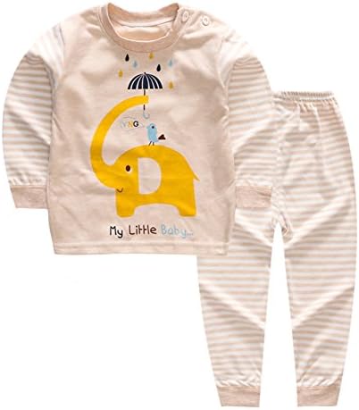 YANWANG 100% Organic Cotton Baby Boys Girls Pajamas Set Long Sleeve Sleepwear(3M-5T) (Tag75/5-6T, Pattern 5)